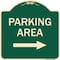 Signmission Parking Area with Right Arrow Heavy-Gauge Aluminum Architectural Sign, 18" x 18", G-1818-23465 A-DES-G-1818-23465 - alternate 1